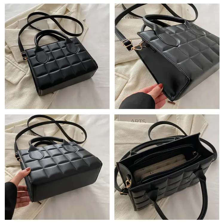 Black Quilted Women's Shoulder Messenger Bag 2024 — feature 7
