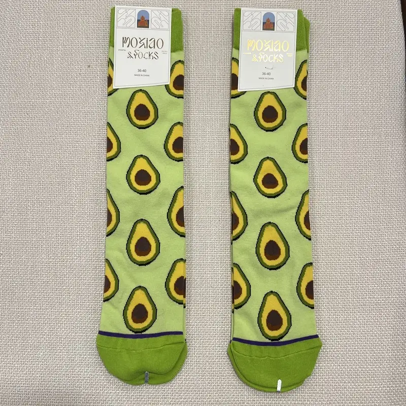 Fun Oil Painting Socks Women's Mid-length Socks ins Trendy Socks Men's Outer Wear Versatile Colorfulful Retro Literary Calf Cotton Socks