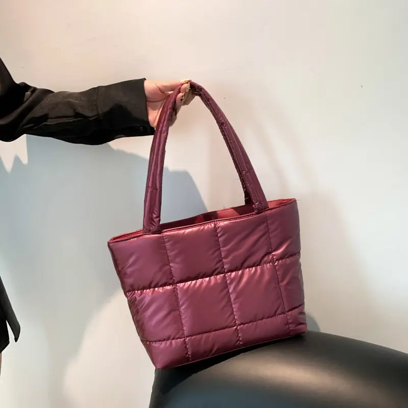 Korean Style Gold Quilted Shoulder Bag for Women - Image 6