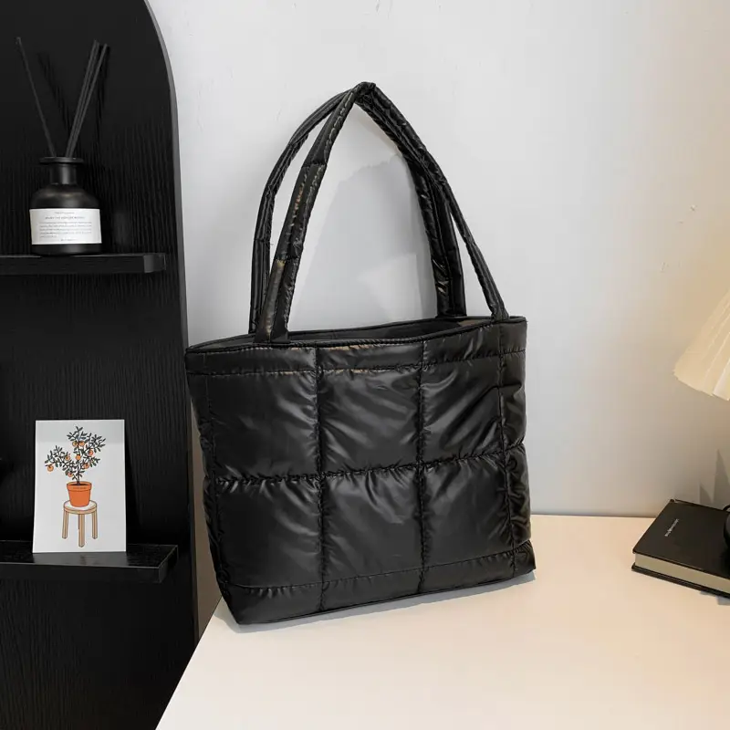 Korean Style Gold Quilted Shoulder Bag for Women - Image 7