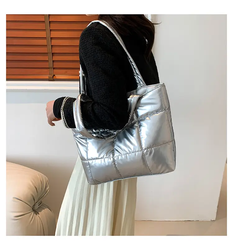 Korean Style Gold Quilted Shoulder Bag for Women — feature 12