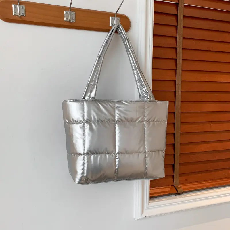 Korean Style Gold Quilted Shoulder Bag for Women - Image 4