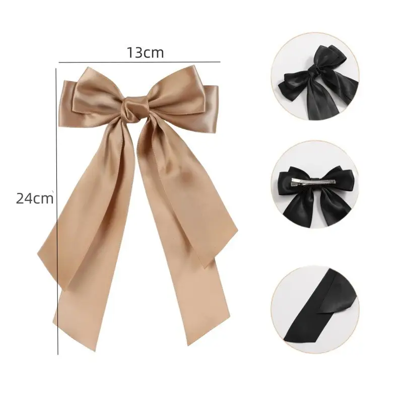 Black Silk Bow Hairpin for Girls Cross Border - Image 19