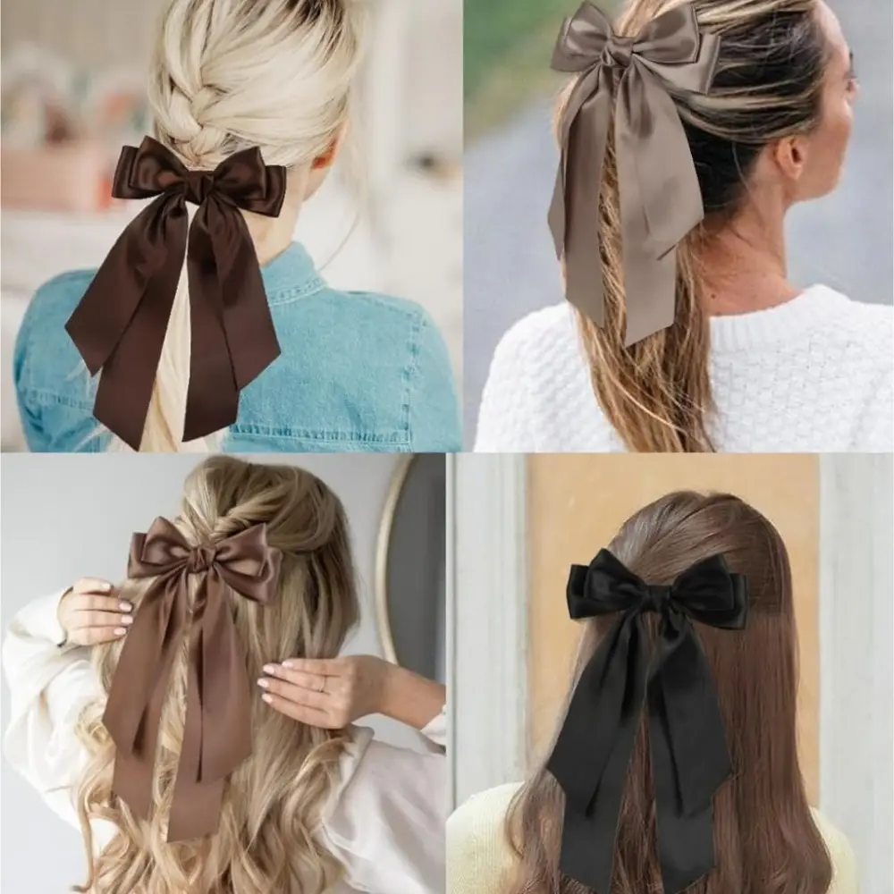 Black Silk Bow Hairpin for Girls Cross Border - Image 21