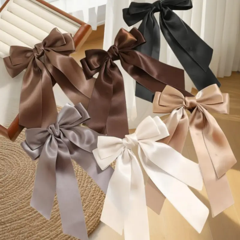 Black Silk Bow Hairpin for Girls Cross Border — feature 4