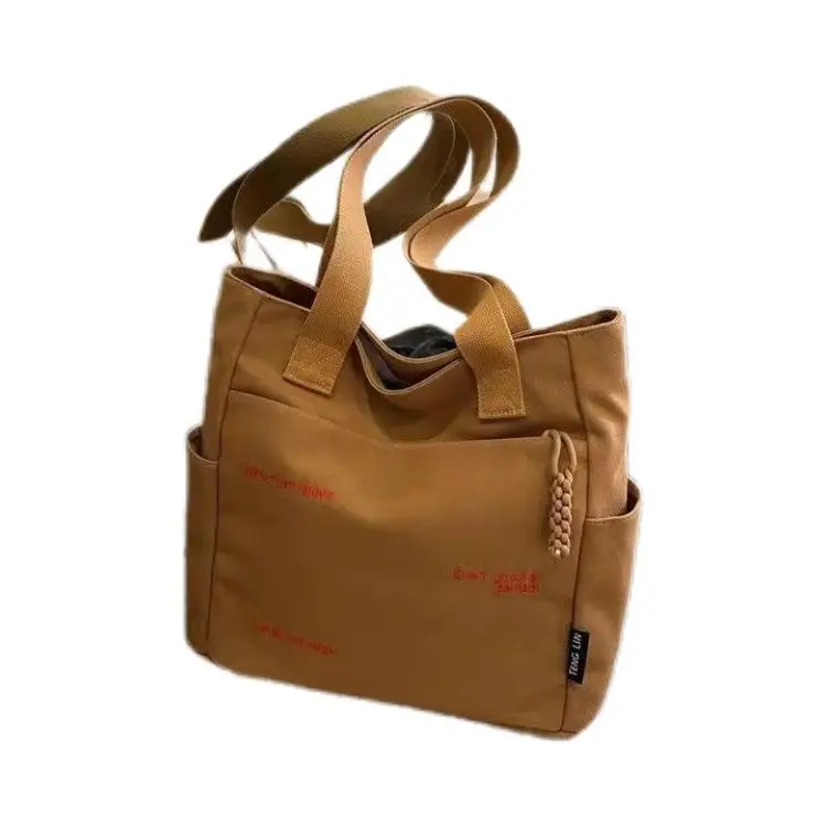 Women Canvas Shoulder Bag Large Capacity Book Loading Commuter - Image 9