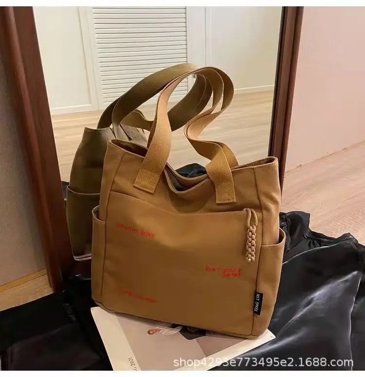 Women Canvas Shoulder Bag Large Capacity Book Loading Commuter — feature 10
