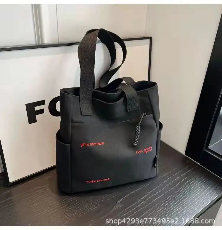 Women Canvas Shoulder Bag Large Capacity Book Loading Commuter — feature 11