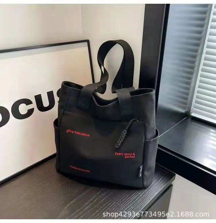 Women Canvas Shoulder Bag Large Capacity Book Loading Commuter — feature 12