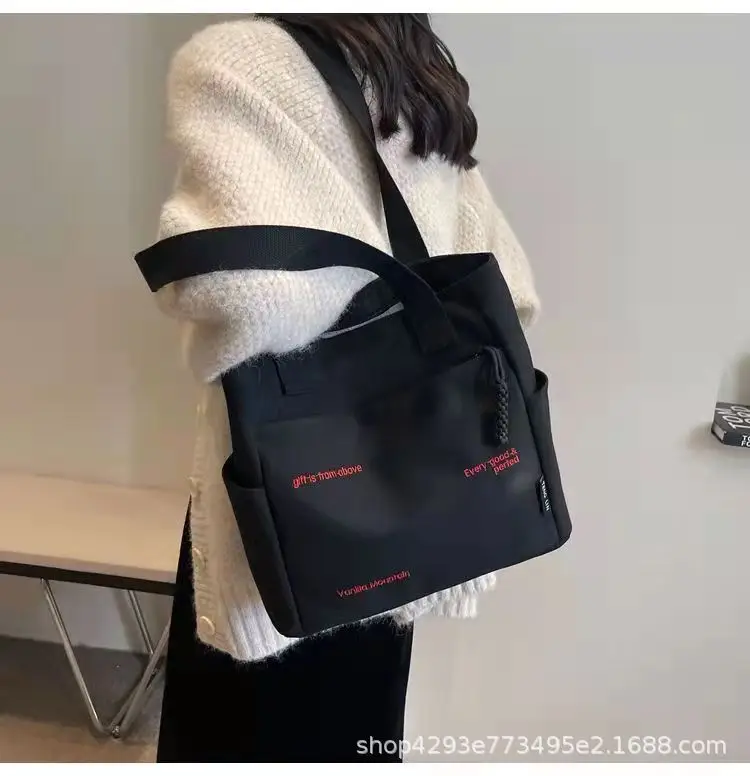 Women Canvas Shoulder Bag Large Capacity Book Loading Commuter — feature 16