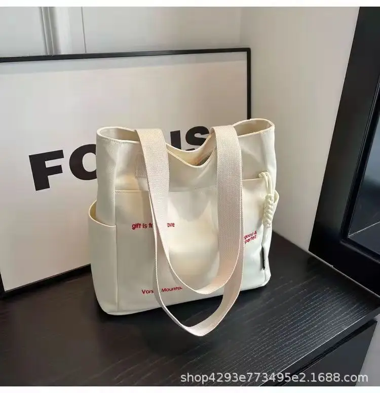 Women Canvas Shoulder Bag Large Capacity Book Loading Commuter — feature 20