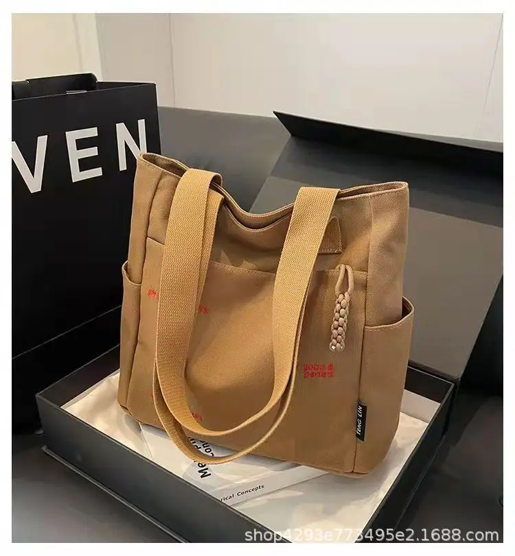 Women Canvas Shoulder Bag Large Capacity Book Loading Commuter — feature 6