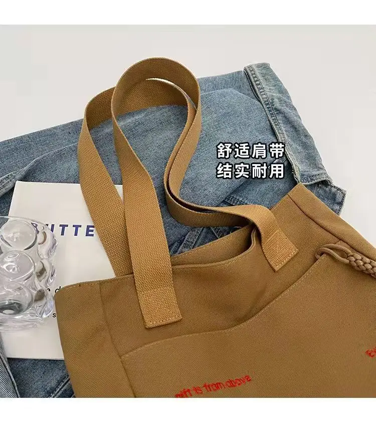 Women Canvas Shoulder Bag Large Capacity Book Loading Commuter — feature 8