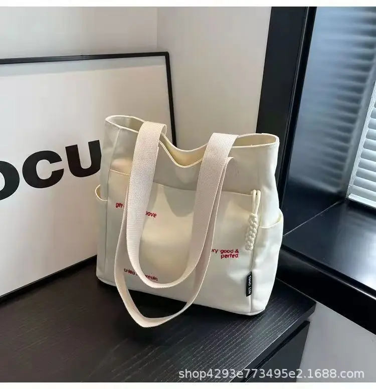 Women Canvas Shoulder Bag Large Capacity Book Loading Commuter — feature 9