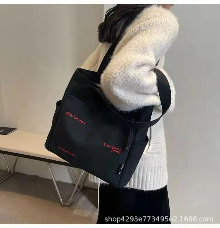 Women Canvas Shoulder Bag Large Capacity Book Loading Commuter — feature 24