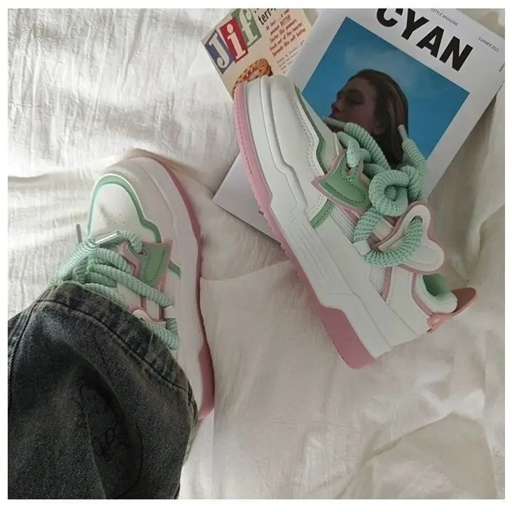 Women Mesh Sneakers Black Pink White 2024 New Spring - Image 8