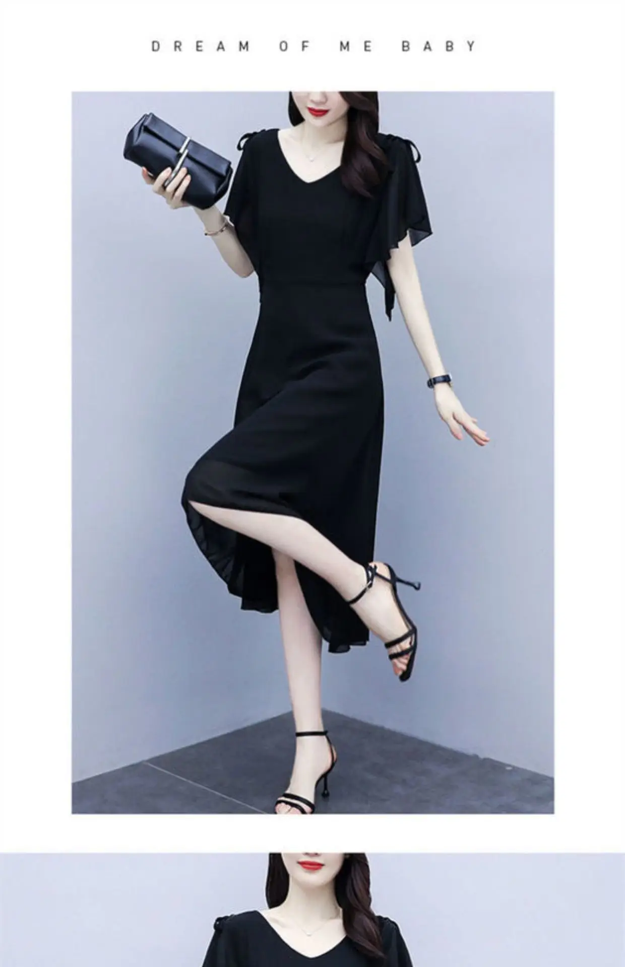 Red Korean Style Mid-Length Irregular Dress for Women — feature 11