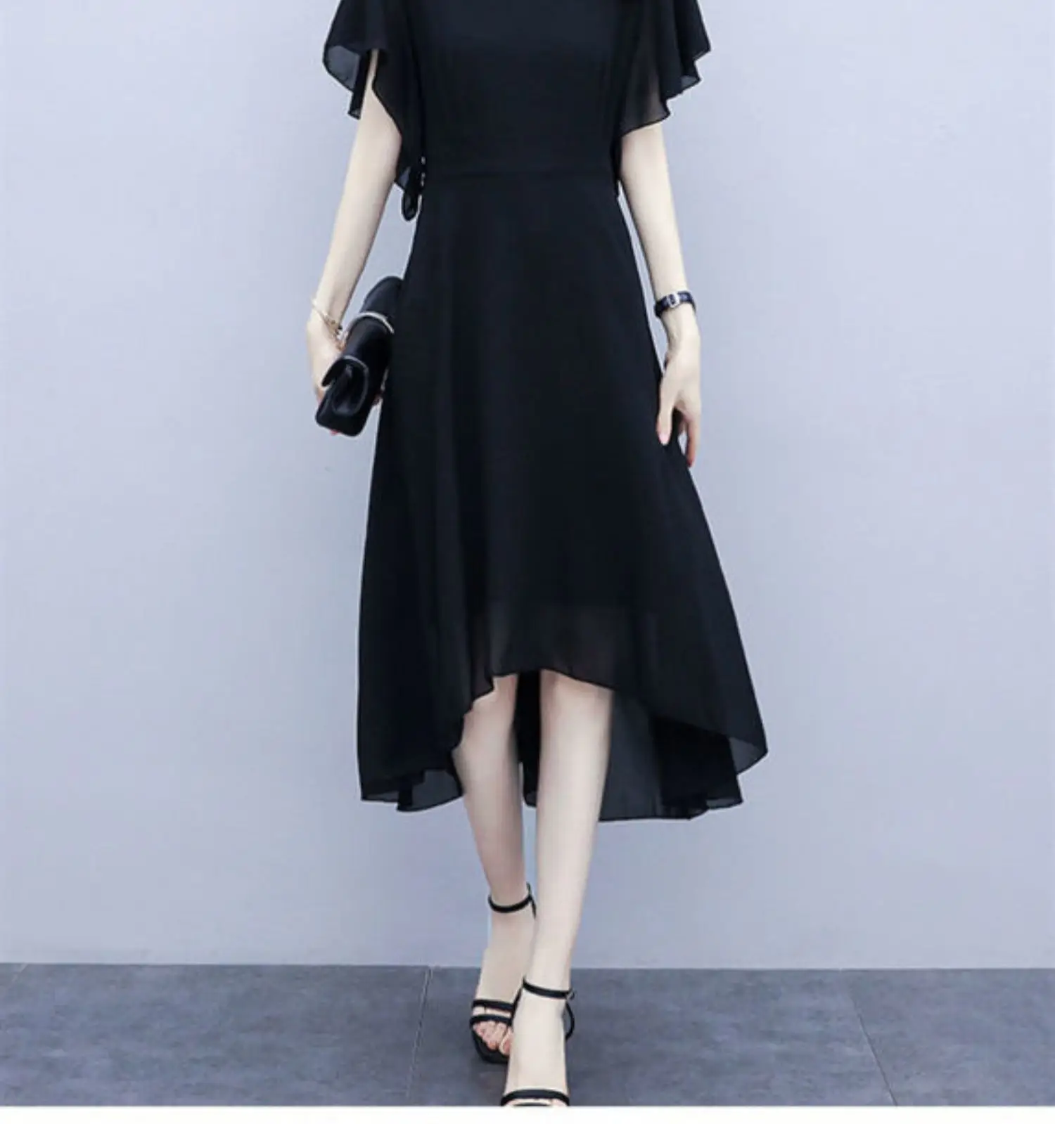 Red Korean Style Mid-Length Irregular Dress for Women — feature 12