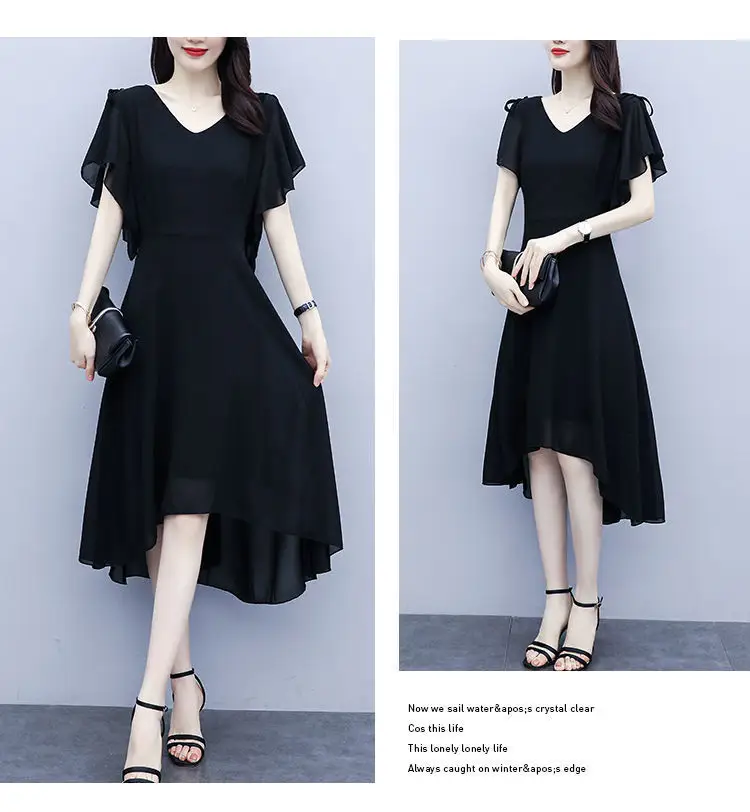 Red Korean Style Mid-Length Irregular Dress for Women — feature 13