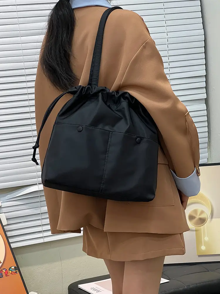 Lightweight Waterproof Drawstring Shoulder Bag - Image 6