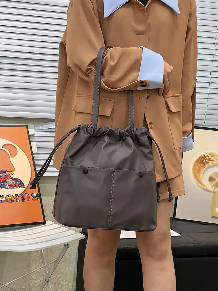 Lightweight Waterproof Drawstring Shoulder Bag - Image 7
