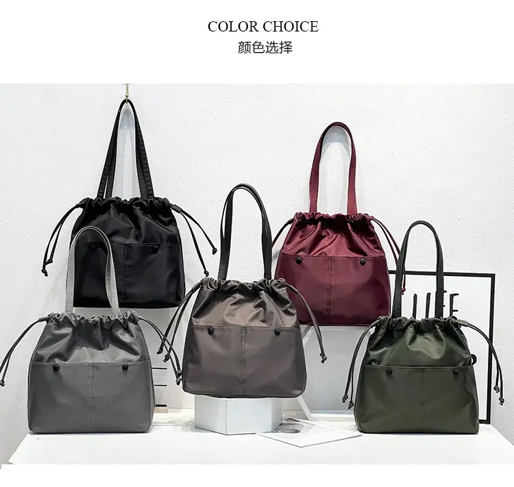Lightweight Waterproof Drawstring Shoulder Bag — feature 4