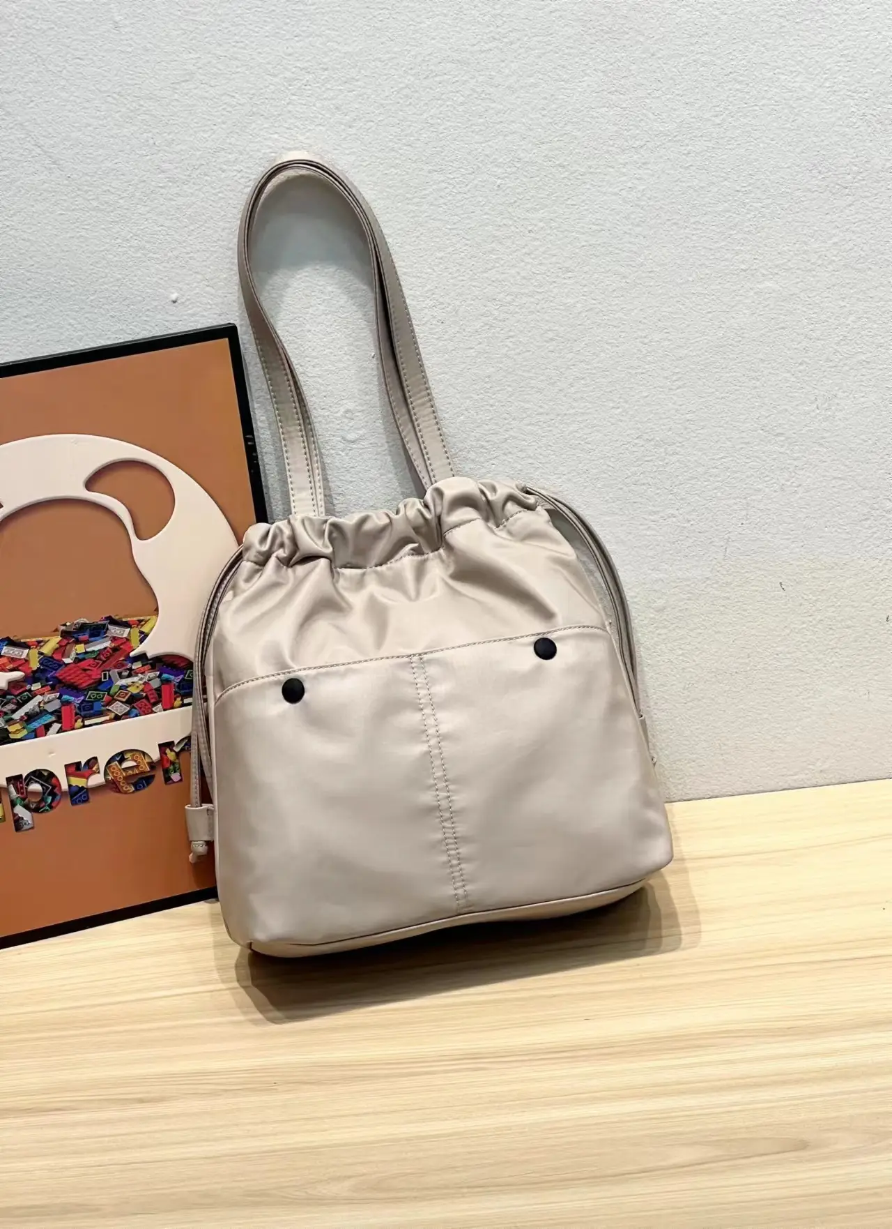 Lightweight Waterproof Drawstring Shoulder Bag - Image 3