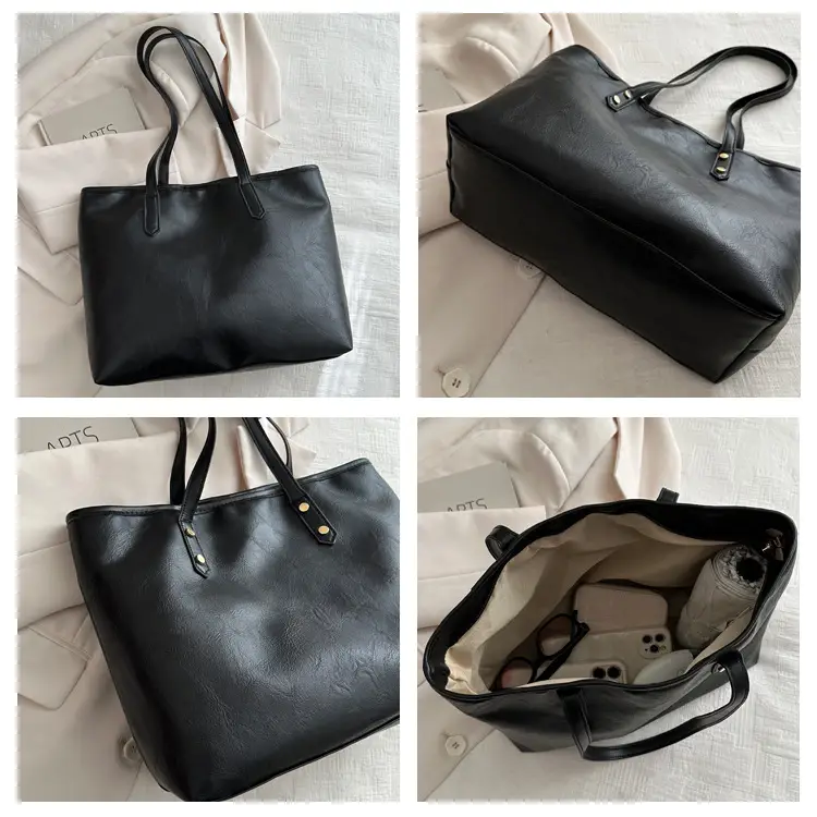 Women's Contrast Color Retro Big Shoulder Bag 2024 — feature 8