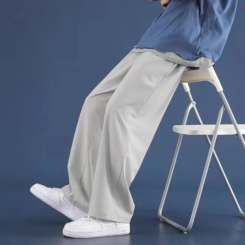 Men Ice Silk Wide-leg Pants Summer Ultra-Thin - Image 3