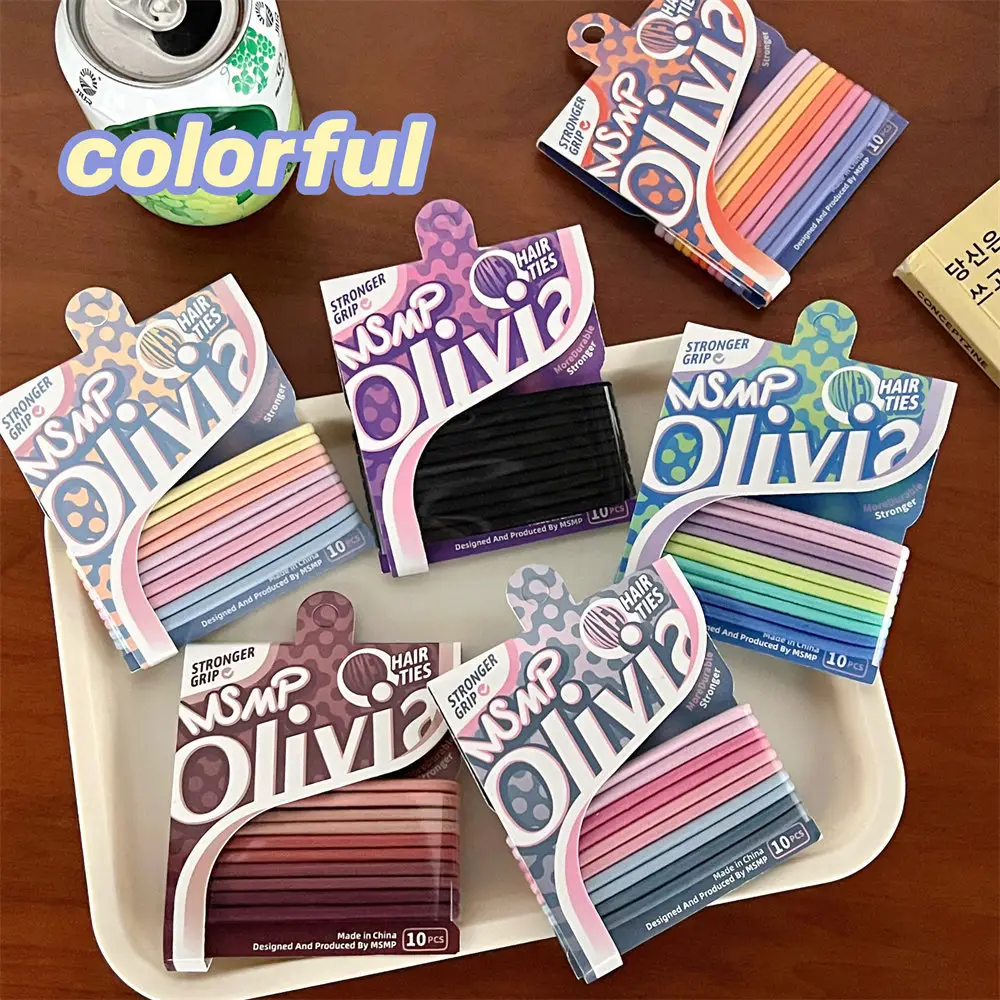Candy Color Small Fresh Pony Tail Hair Accessories Sweet Color suit Back of Head Braid High Elastic Girls' Rubber Tendons - Image 6