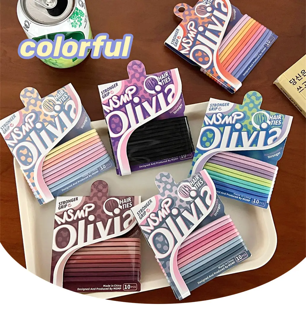 Candy Color Small Fresh Pony Tail Hair Accessories Sweet Color suit Back of Head Braid High Elastic Girls' Rubber Tendons — feature 5