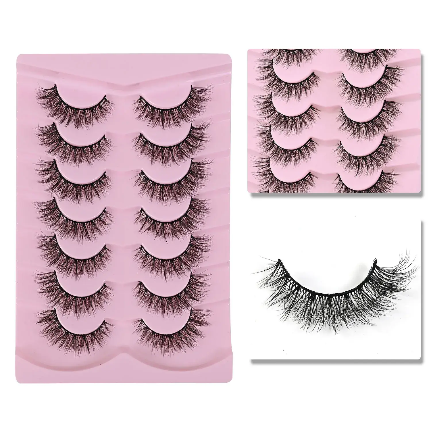 7pcs 5D Thick False Eyelashes Natural Messy Self-Grafting - Image 15