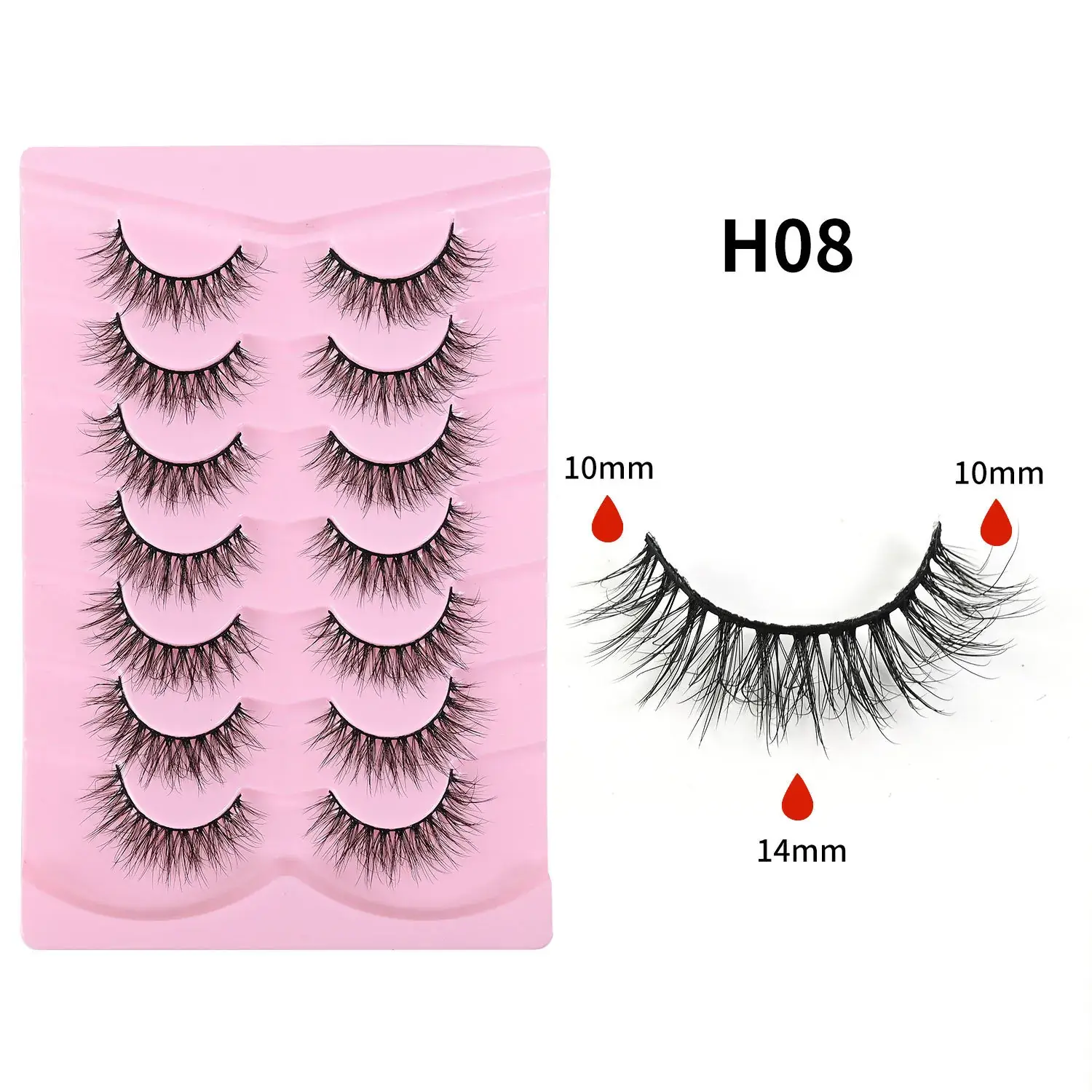 7pcs 5D Thick False Eyelashes Natural Messy Self-Grafting - Image 2