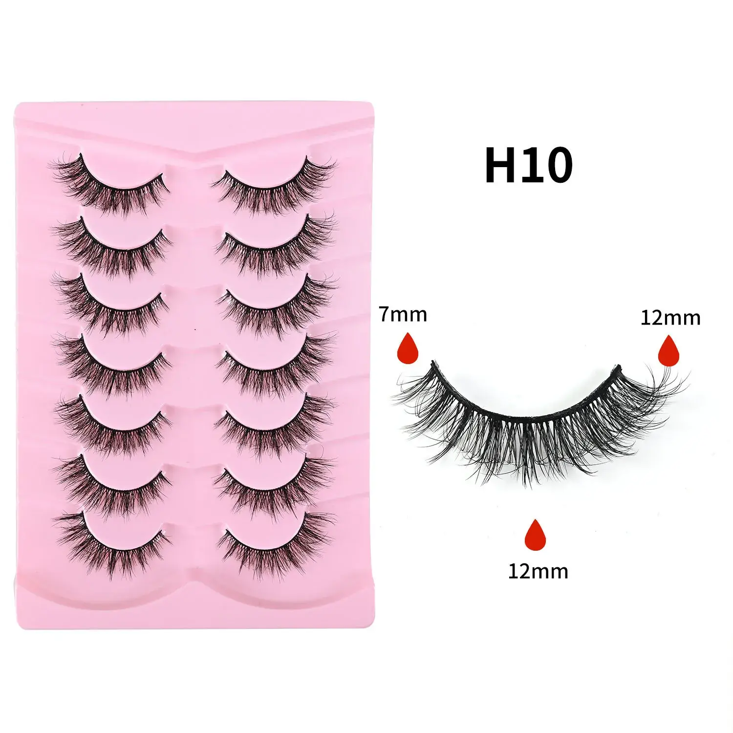 7pcs 5D Thick False Eyelashes Natural Messy Self-Grafting - Image 4