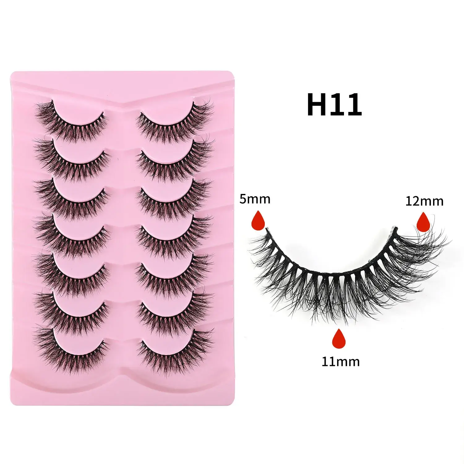 7pcs 5D Thick False Eyelashes Natural Messy Self-Grafting - Image 5