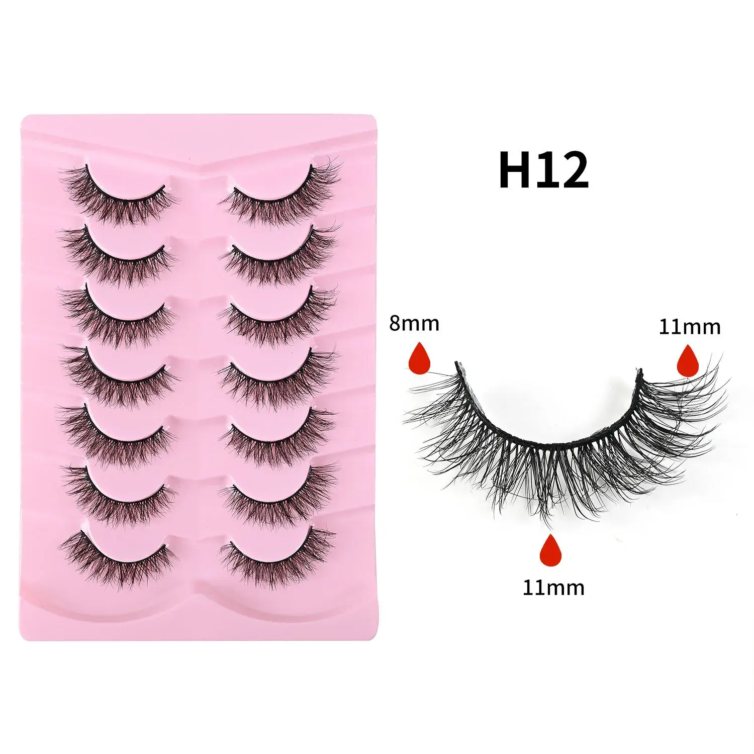 7pcs 5D Thick False Eyelashes Natural Messy Self-Grafting - Image 6