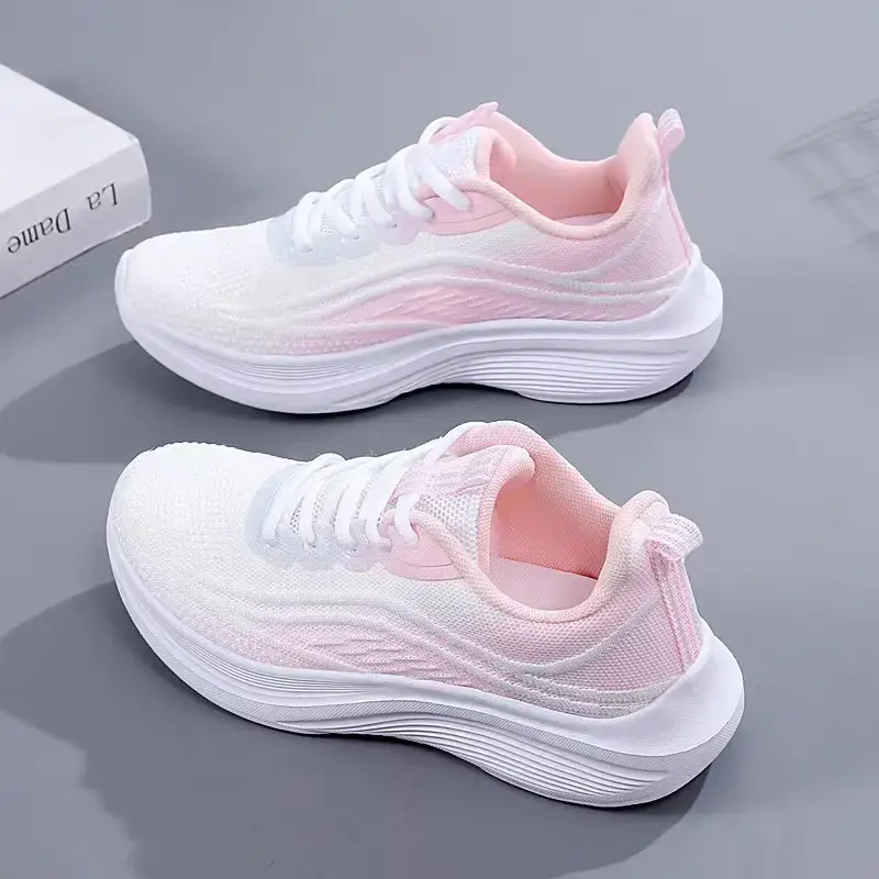 Women's Black Purple Mesh Running Shoes Lightweight Casual Sports - Image 2
