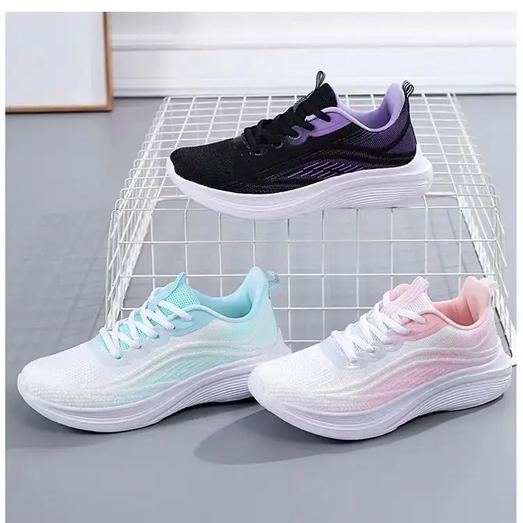 Women's Black Purple Mesh Running Shoes Lightweight Casual Sports — feature 27