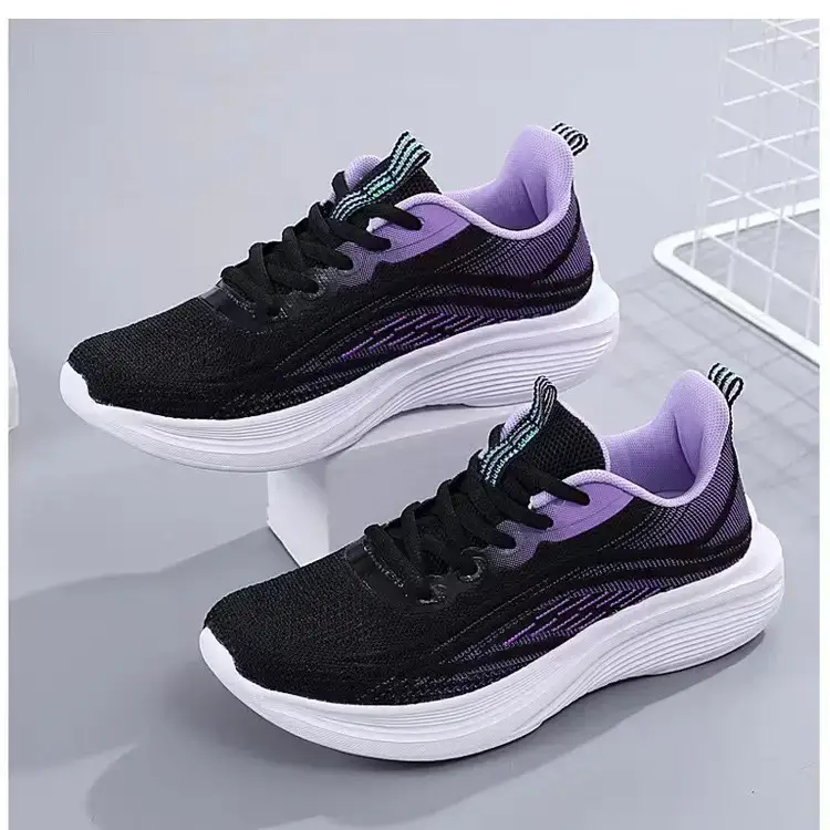 Women's Black Purple Mesh Running Shoes Lightweight Casual Sports — feature 41