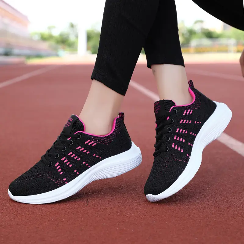 Women's Black Flying Woven Mesh Sneakers Lightweight Breathable - Image 7