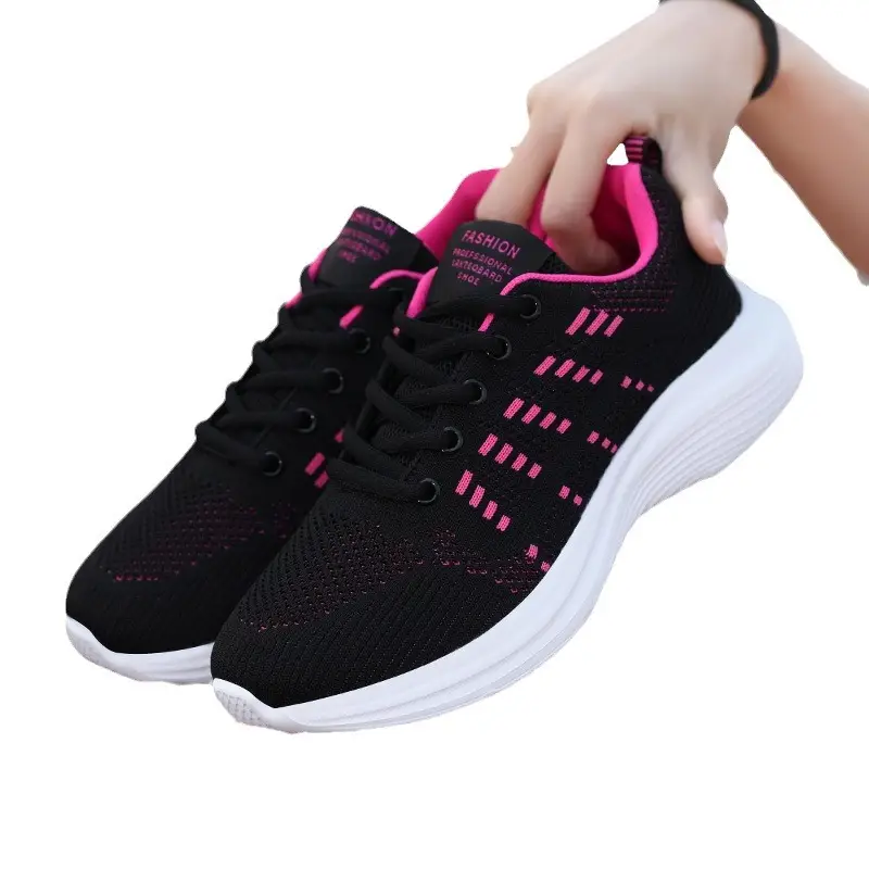 Women's Black Flying Woven Mesh Sneakers Lightweight Breathable - Image 8