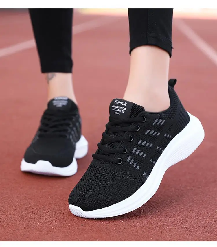 Women's Black Flying Woven Mesh Sneakers Lightweight Breathable — feature 20