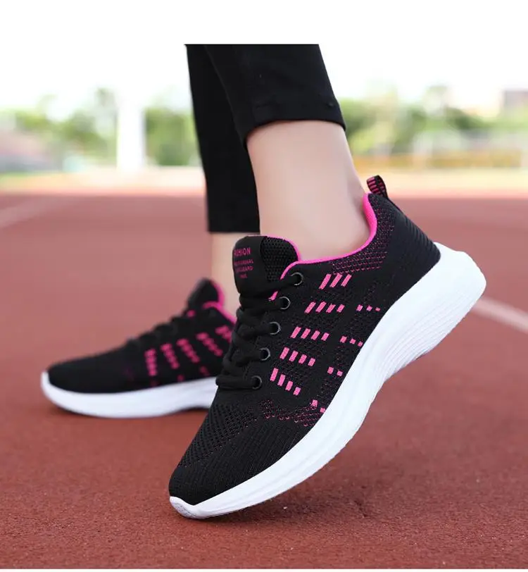Women's Black Flying Woven Mesh Sneakers Lightweight Breathable — feature 27