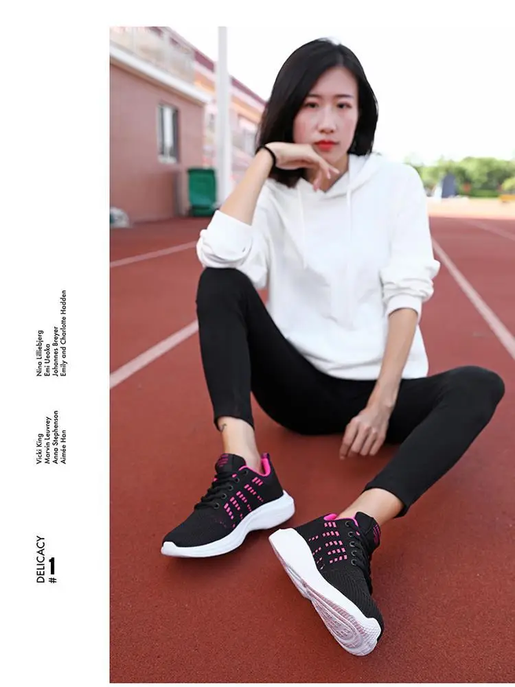 Women's Black Flying Woven Mesh Sneakers Lightweight Breathable — feature 28
