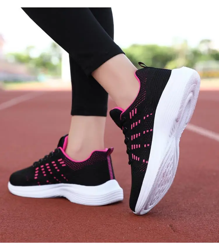 Women's Black Flying Woven Mesh Sneakers Lightweight Breathable — feature 30