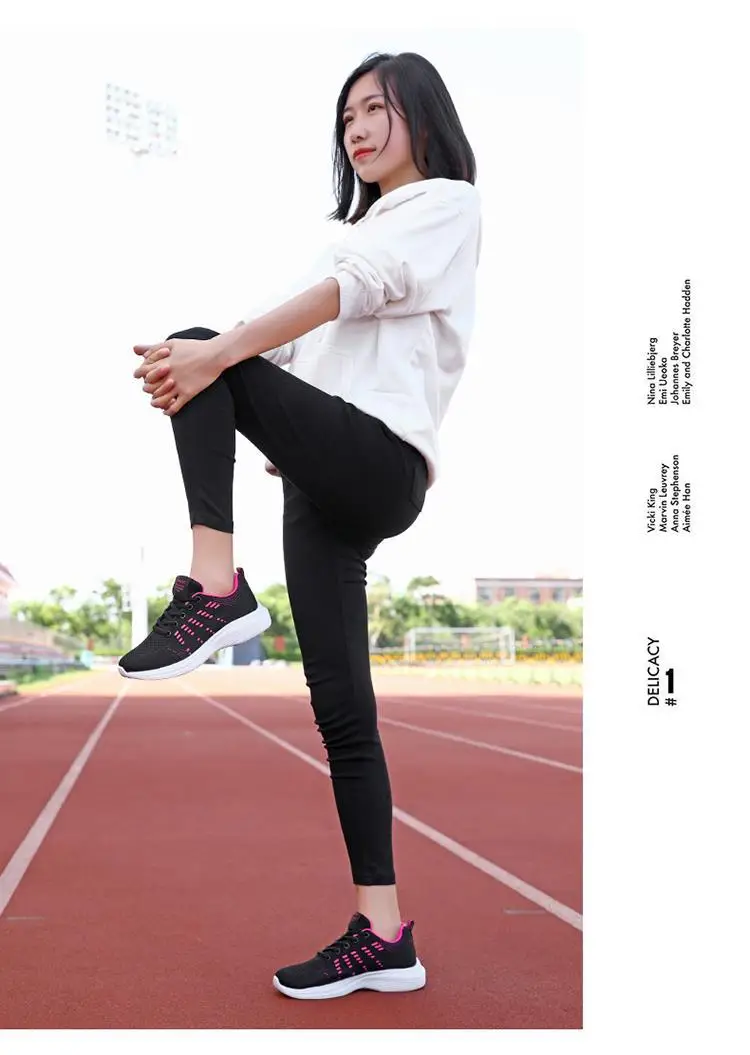 Women's Black Flying Woven Mesh Sneakers Lightweight Breathable — feature 31