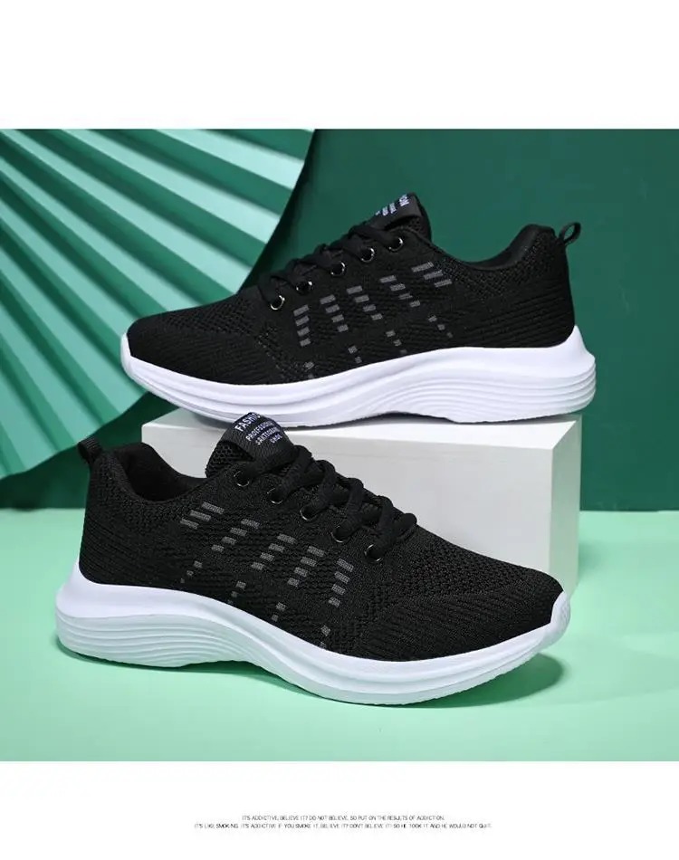 Women's Black Flying Woven Mesh Sneakers Lightweight Breathable — feature 32