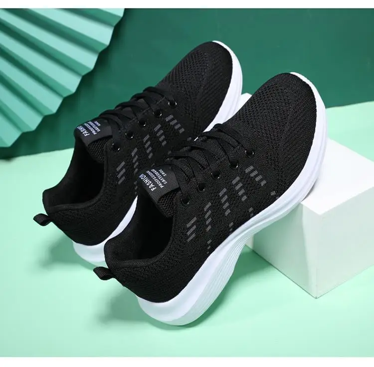 Women's Black Flying Woven Mesh Sneakers Lightweight Breathable — feature 33