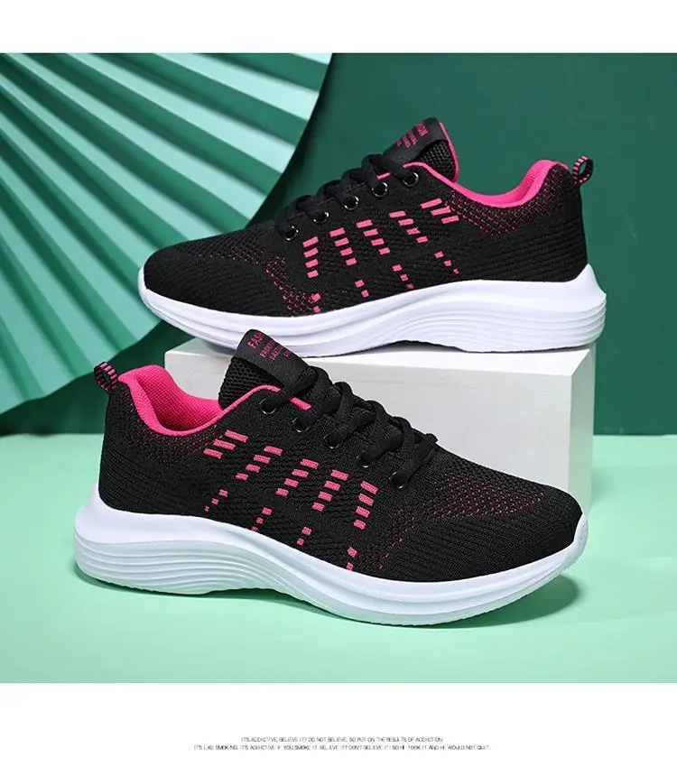 Women's Black Flying Woven Mesh Sneakers Lightweight Breathable — feature 36