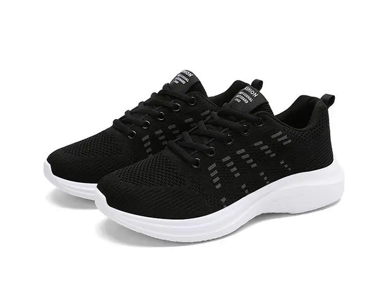 Women's Black Flying Woven Mesh Sneakers Lightweight Breathable — feature 38
